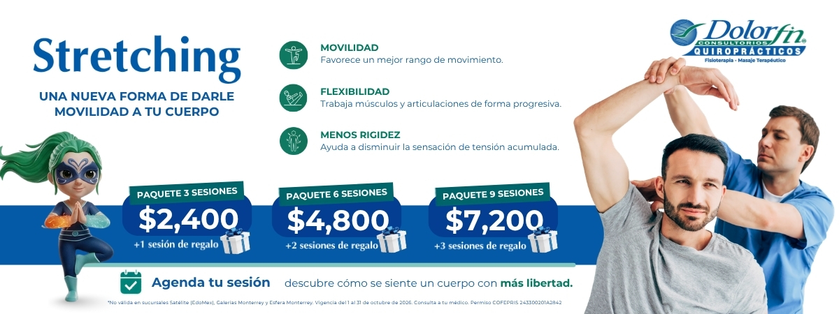 Stretching en Dolorfin: paquetes de 3, 6 y 9 sesiones con sesiones de regalo en octubre